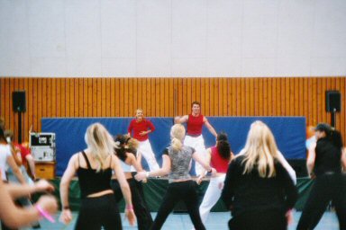 Didi beim Aerobic-Marathon im gosports Ludwigsburg im Jahr 2002